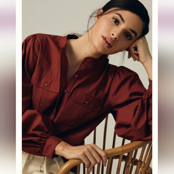 Anthropologie Tops - NEW Anthropologie Nikasha Utility Cargo Blouse size M with tag